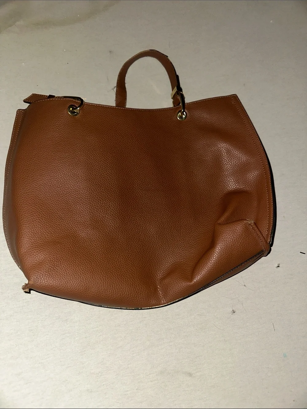 Womens Monogram Brown Leather Tote Bag